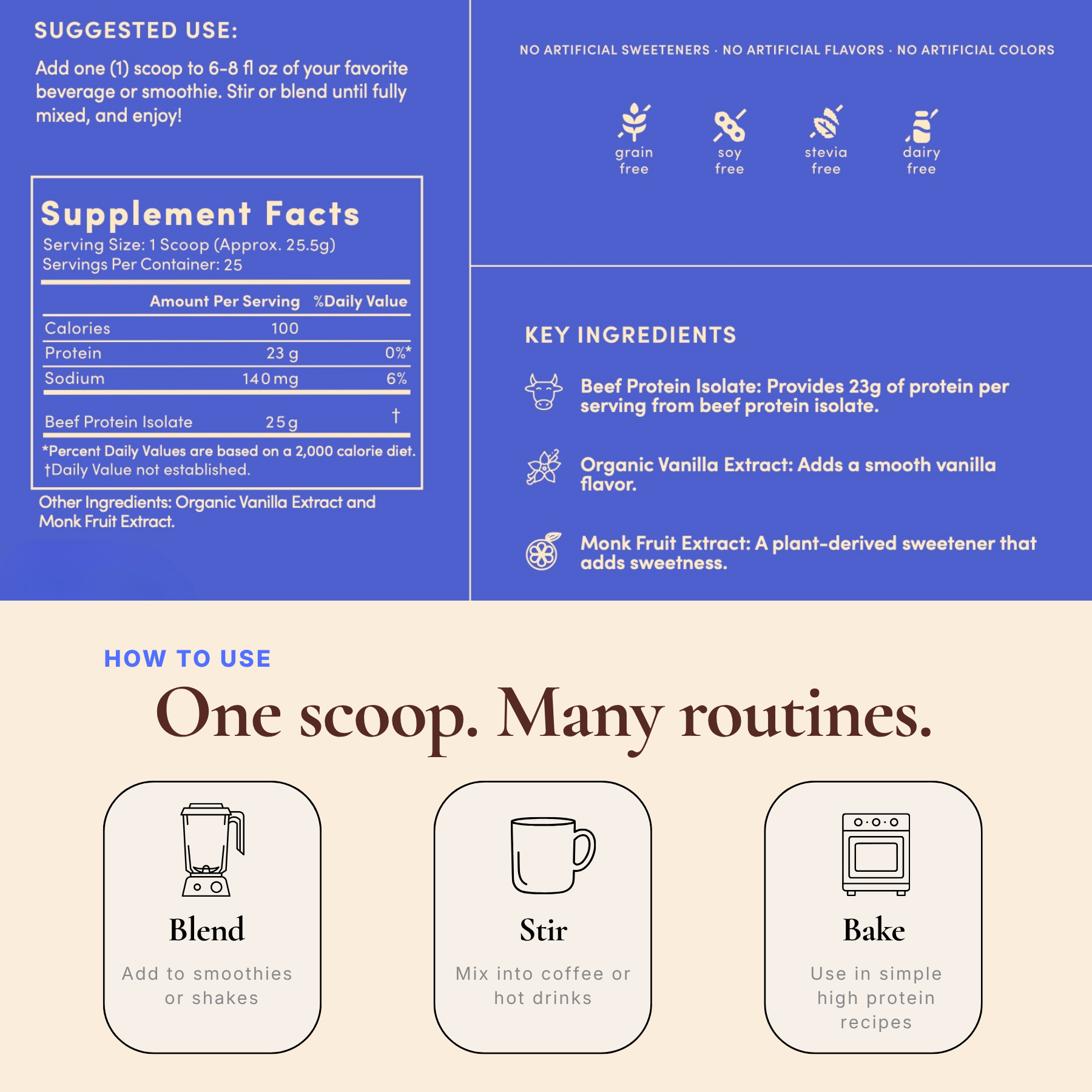 Gut-Friendly Beef Protein Isolate — Vanilla Grass-Fed Protein Powder