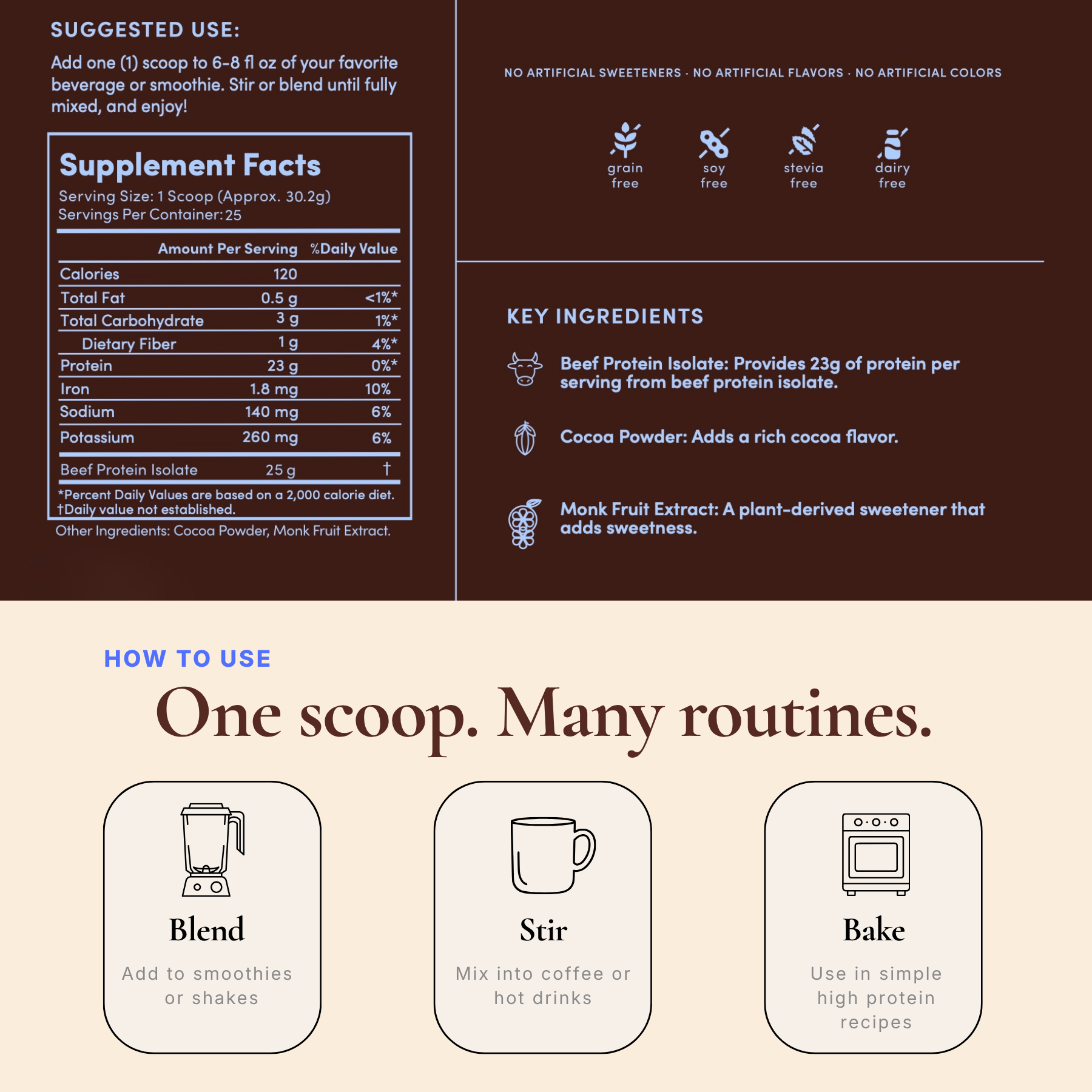 Gut-Friendly Beef Protein Isolate — Chocolate Grass-Fed Protein Powder