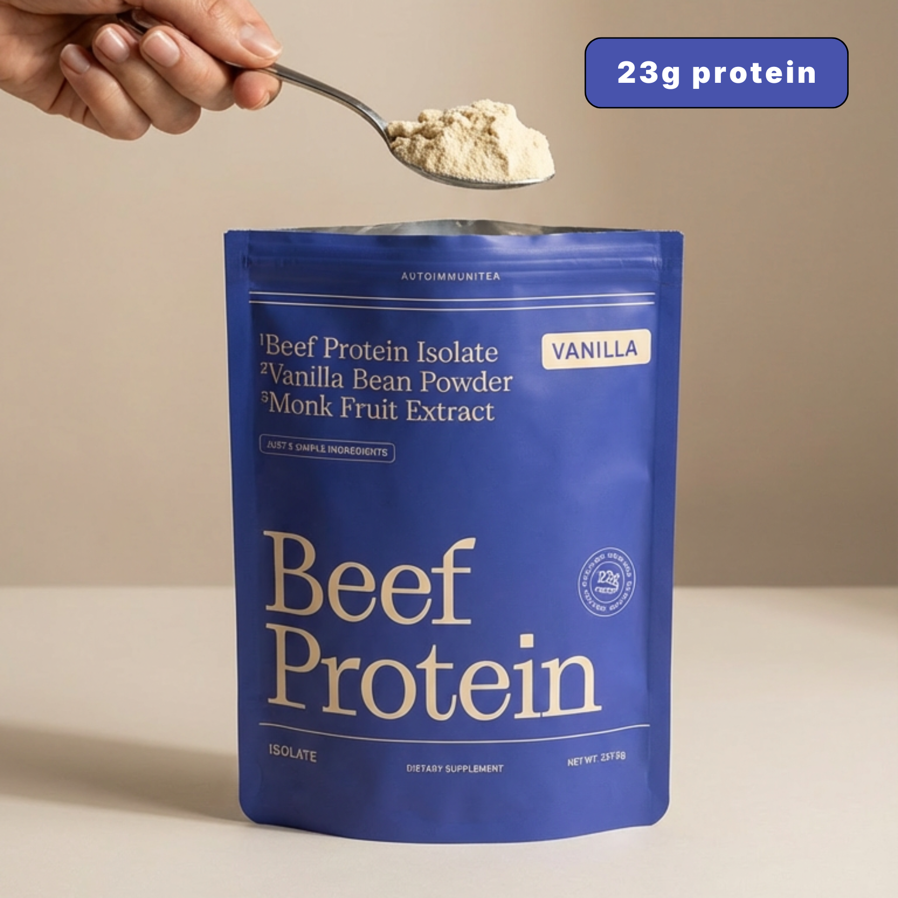 Gut-Friendly Beef Protein Isolate — Vanilla Grass-Fed Protein Powder