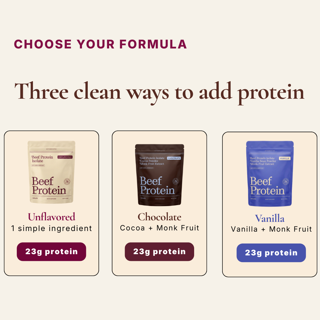 Gut-Friendly Beef Protein Isolate — Unflavored Grass-Fed Protein Powder
