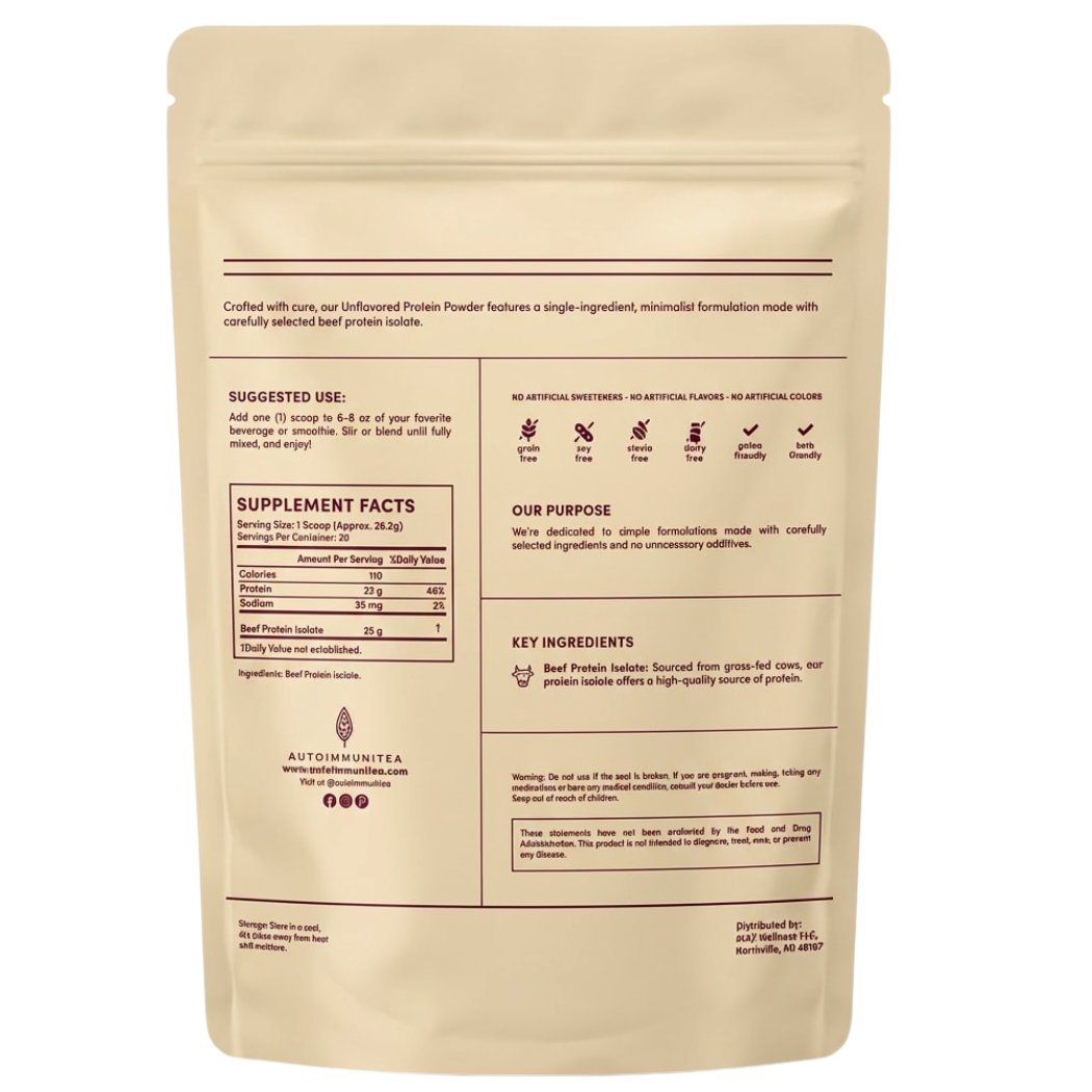 Gut-Friendly Beef Protein Isolate — Unflavored Grass-Fed Protein Powder